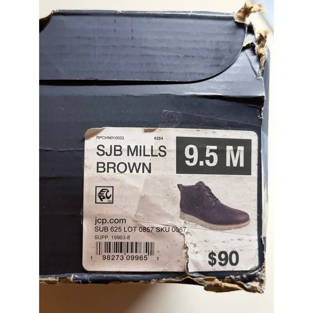 NEW! St. John's Bay Mills Mens Flat Heel Chukka Boots Size 9.5M Brown